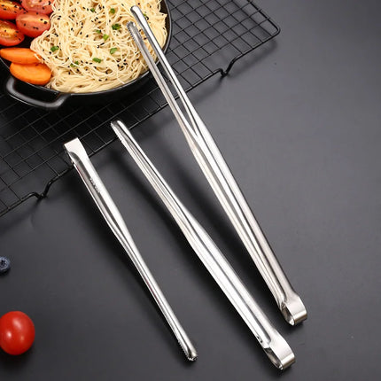 304 Stainless Steel Grill Tongs Food Clip BBQ Steak Clip Bread Tong Cooking Utensils Party Non-Slip Kitchen Gadgets Accessories