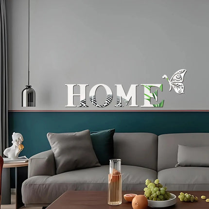 3D Mirror Wall Sticker HOME Logo