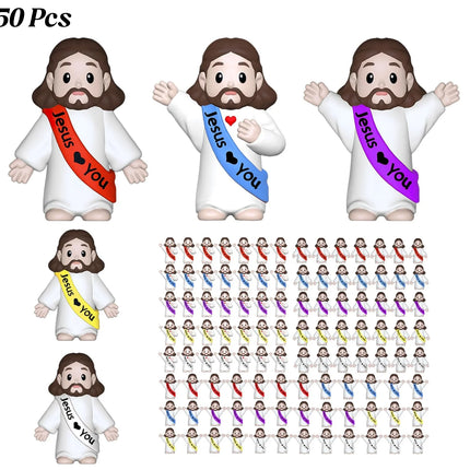 30-200Pcs Little Jesus Figures Jesus Loves You Figures Baby Jesus Figure Mini Jesus Bulk for Religious Gifts Easter Egg Fillers