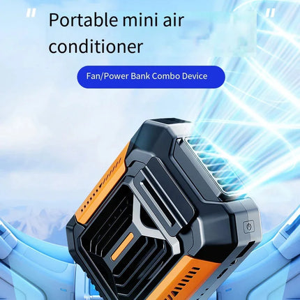 HOMFISH Personal Belt Clip Fan Portable Power Bank Flashlight Wearable Fan Hanging Neck Fan for Outdoor Works Hiking Camping