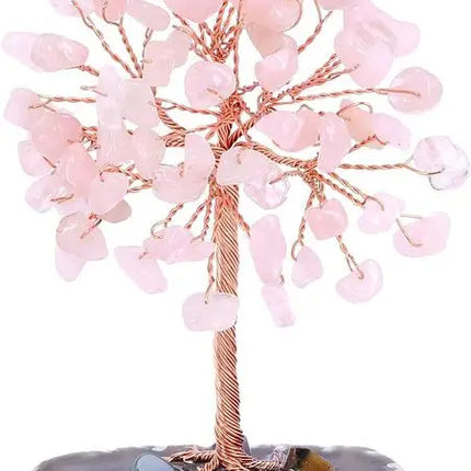 Amethyst Crystal Healing Tree on Agate Slice Base Mini Decor