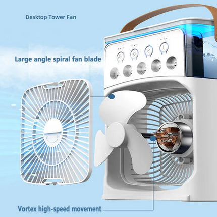 Portable 3 In 1 Fan AIr Conditioner Household Small Air Cooler LED Night Lights Humidifier Air Adjustment Home Fans Dropshipping