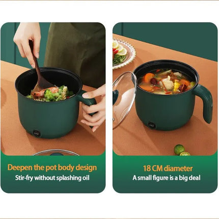 1.5L Mini Home Cooking Pot Multifunctional Rice Cooker Non Stick Pan Safety Material Potable Stockpot Utility Electrice