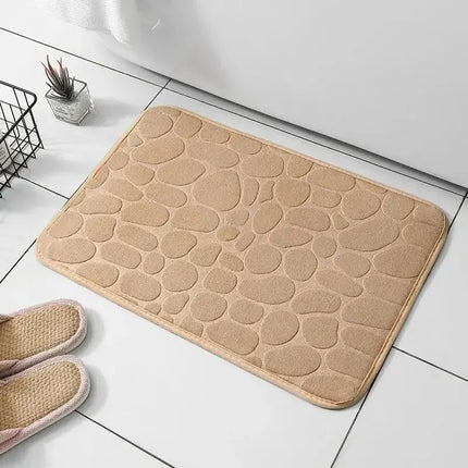 Embossed Fiber Anti-Slip Bathroom Pebble Floor Mat