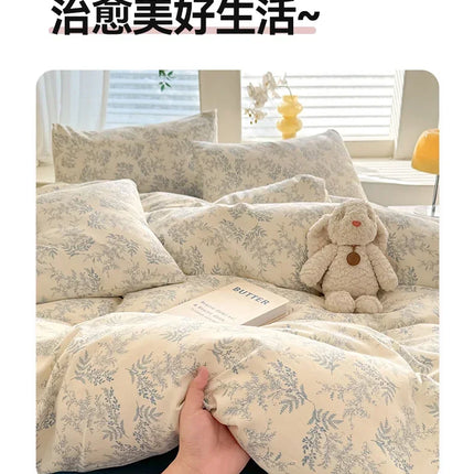 Floral Style Duvet Cover Sets Single/Queen/King Soft Washed Cotton Bed Cover Sets 240x220 Bedding Sets