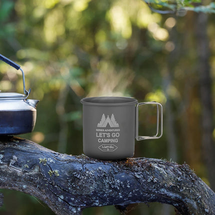 300ML Camping Water Cup Aluminium Alloy Hiking Mug Foldable Handle Travel Coffee Cup Ultra-Light Outdoor Kitchen Equipment