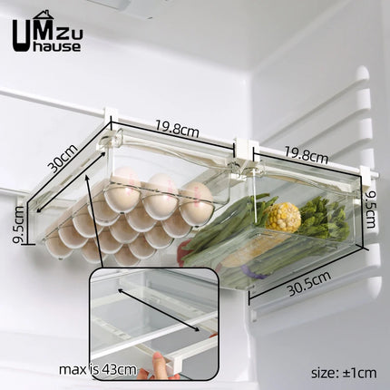 Hanging Refrigerator Box Eggs Fruit Food Vegetable Storage Slide Out Drawer Tray Transparent Fridge Container Kitchen Organizer