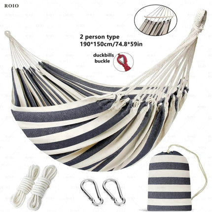 Durable Canvas Camping Hammock with Carry Bag