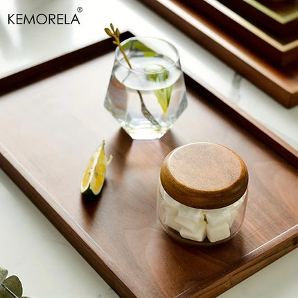 1PCS Retro Wooden Rectangular Storage Trays Hotel Dessert Dinner Tea Food Tableware Serving Tray Home Kitchen Wooden Tray