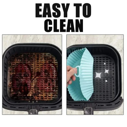 Air fryer Silicone Basket Reusable Container Accessories Oven Tray Pizza Fried Chicken Baking Mold Protector Kitchen Tool 2024