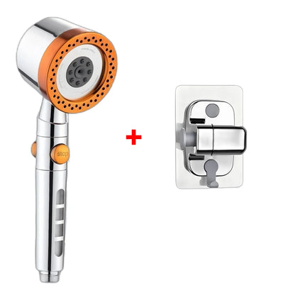 5 Modes Spray Water Saving Shower Head ABS Handheld Spa Showerheads Large Flow Portable Bathroom Filter Shower Faucet Nozzle Set