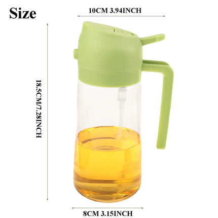 16oz Oil Dispenser Bottle for Kitchen, 2 in 1 Olive Oil Dispenser and Oil Sprayer, 470ml Olive Oil Spray Bottle for Cooking