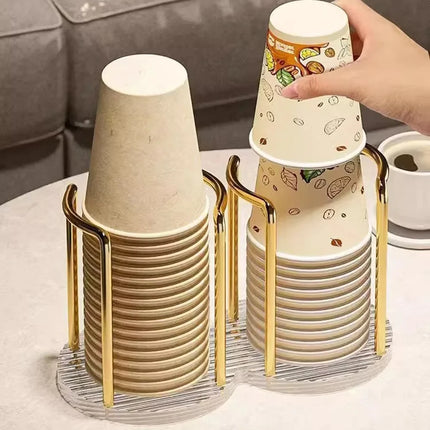 1PCS living room luxury disposable cup dispenser storage rack, water cup holder with long stick cup display rack  home storage