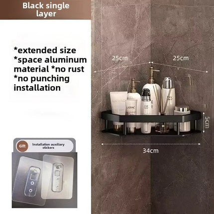 No-Drill Aluminum Shower Shelf