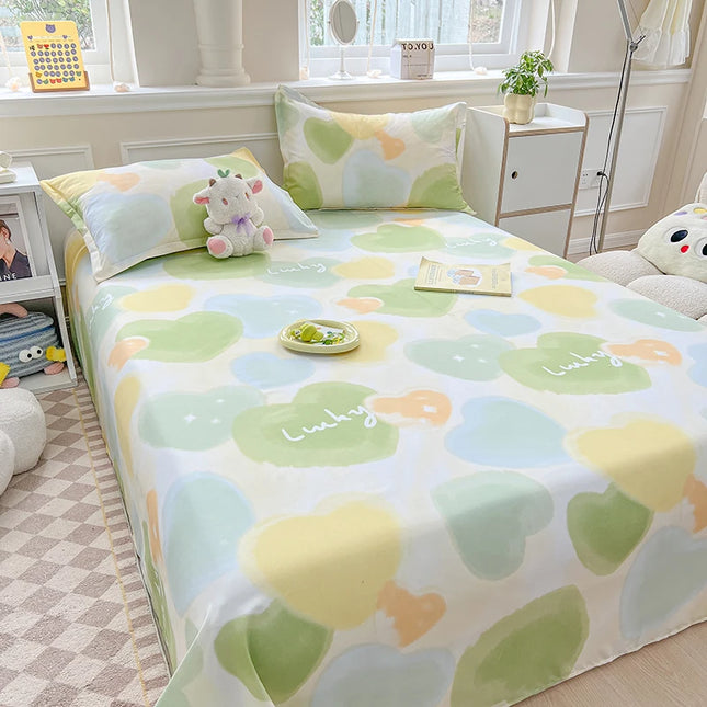 1 printed sheet floral Nordic style Single Double bedding Single Student dormitory bedding (pillowcase not included)