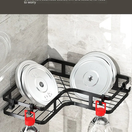 Bathroom Triangle Iron Shelf No Drill Metal Corner Shelf Kitchen Bathroom Accessories Storage Rack Shampoo Storage Rack