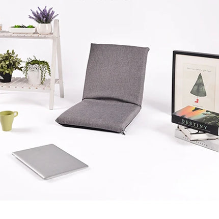 Home Office Floor Chair Folding Multiangle Portable Floor Seat with Adjustable Backrest, Low Folding Chair with Sponge Filling