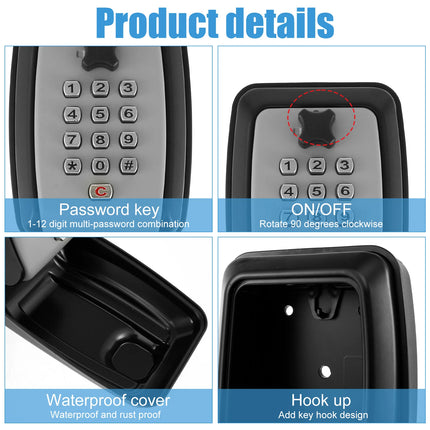 Wall-Mount Key Lock Box Weatherproof Security Safe