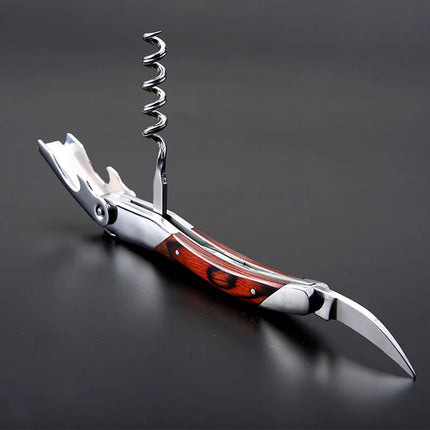 Laguiole Wine Bottle Openers Wood Handle Wine Accessories Household Wine Corkscrew Can Opener Beer Cap Jar Kitchen Tool Giftbox