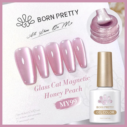 BORN PRETTY 10ml Rainbow Purple Water Light Cat Magnetic Gel Nail Polish Shining Sliver-light Holographics Semi Permanent UV Gel