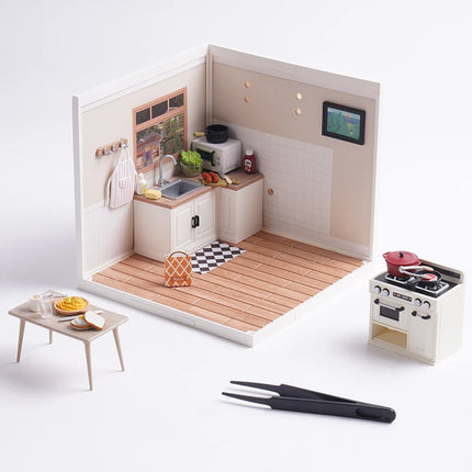 Robotime Rolife 3D Puzzle Model Super Store Series Happy Meals Kitchen Plastic DIY Miniature House Kit Building Blocks Kits
