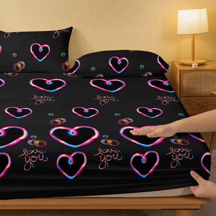 1 piece of heart flashing emotion patterned frosted bedsheet, bedroom printed bedspread, bedding (excluding pillowcases)