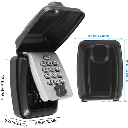Wall-Mount Key Lock Box Weatherproof Security Safe