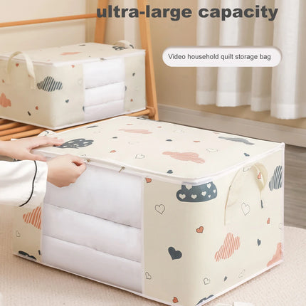 Wardrobe Organizer Large Capacity Quilt Storage Bag Clothing Box Bedding Container Polyester Fabric Dustproof Storage Bags