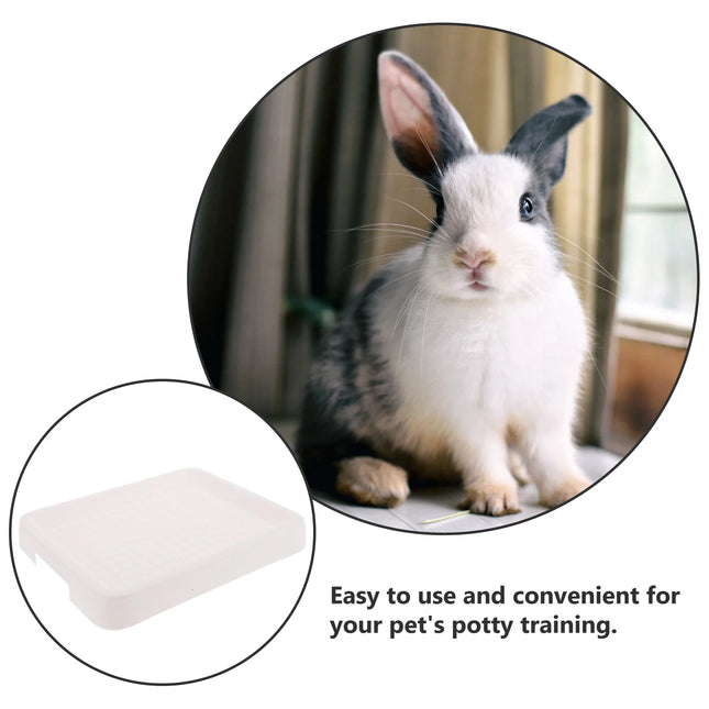 Pink Guinea Pig Litter Tray Pan Bunny Bedding Corner Litter Box Grate Restroom Toilet Corner Potty Poop Trainer Hamster