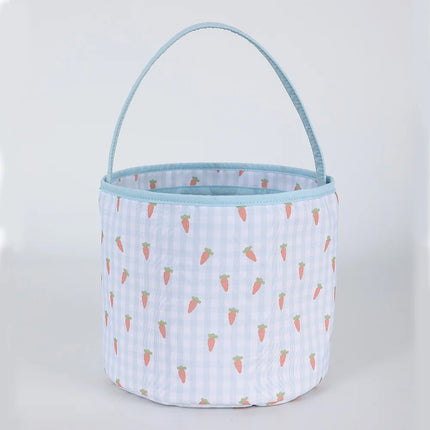 Floral Easter Basket With Ruffle And Bow For Girls Kids Carrot Candy Gift Tote Bag Egg Hunting Game Party Home Festival Decor