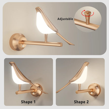 Nordic Golden Bird LED Wall Lamp