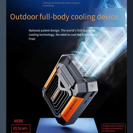 HOMFISH Personal Belt Clip Fan Portable Power Bank Flashlight Wearable Fan Hanging Neck Fan for Outdoor Works Hiking Camping