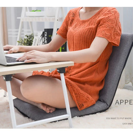 Home Office Floor Chair Folding Multiangle Portable Floor Seat with Adjustable Backrest, Low Folding Chair with Sponge Filling