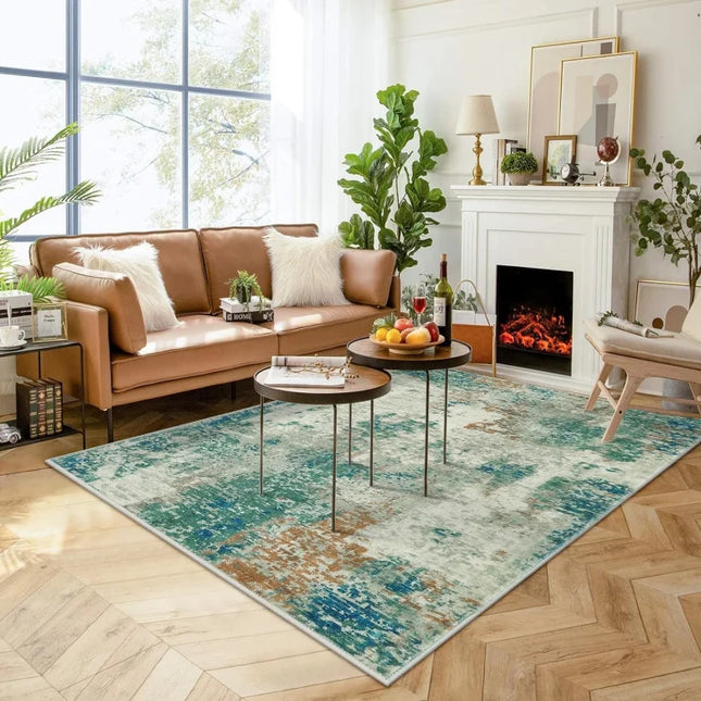 VIKAMA Crystal Pile Carpet Modern Abstract Living Room Kitchen Bathroom Entryway Washable Rugs Stain-resistant Large Mats