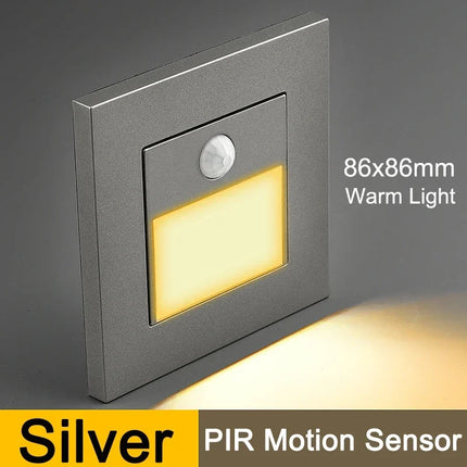 PIR Motion Sensor Led Night Light Recessed Infrared Body Induction Lamp for Steps Ladder Stairs Corridor Bedroom Kitchen Lights