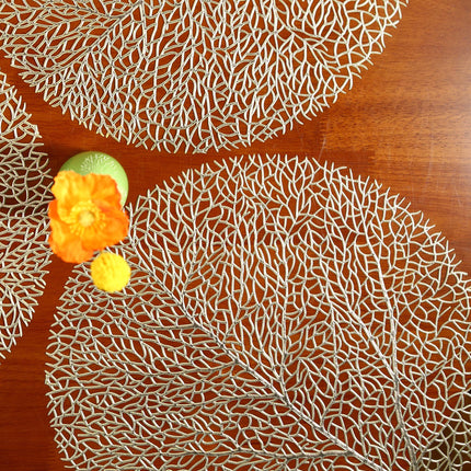 Golden Leaf PVC Placemats Set