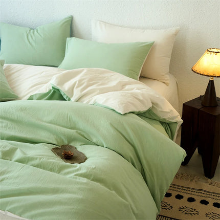 2025 New All-cotton Quilt Cover Class A Yarn-dyed Washed Cotton Single Bed Cover Solid Light Blue Breathable Bedding 220x240