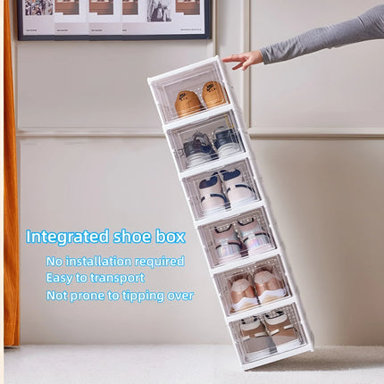 6-Layer Foldable Transparent Shoe Storage Box