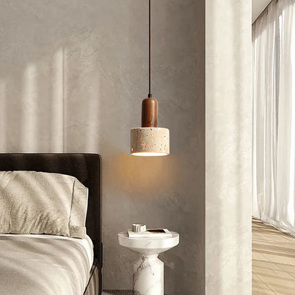 Popular Wabi Sabi Travertine Droplight Over Dining Desk Kitchen Island Yellow Marble Restaurant Decor Pendant Lamp Bedside