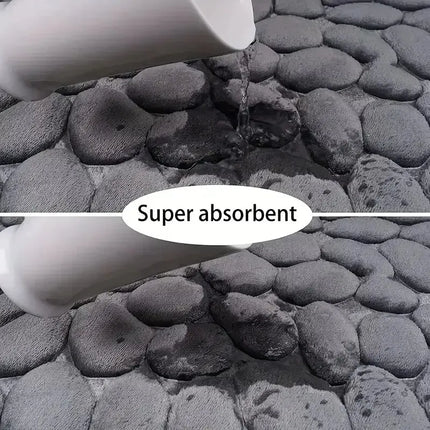 Embossed Fiber Anti-Slip Bathroom Pebble Floor Mat