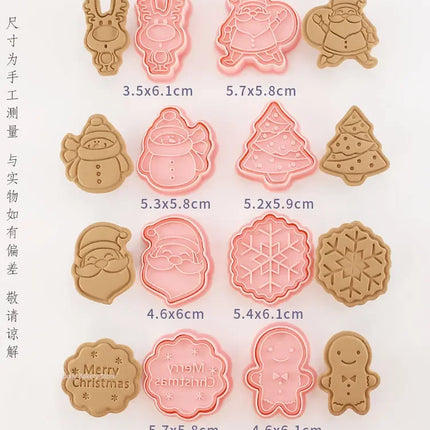 Multiple Sets DIY Cake Decorating Tools Christmas Cookie Cutters Cartoon Biscuit Mould DIY Fondant Mold Baking Tools for Kitchen