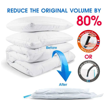 1/3/5pcs Vacuum Storage Bags,for Bedding,Pillows,Towel,Clothes Space Saver Travel Storage Bag,With Hand-Pump,Vacuum Bag Package