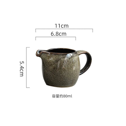 Kiln Changes Creative Ceramic Milk Jug with Handle Restaurant Steak Sauce Pot Milk Pot Gravy Boats Kitchen Retro Seasoning Tools