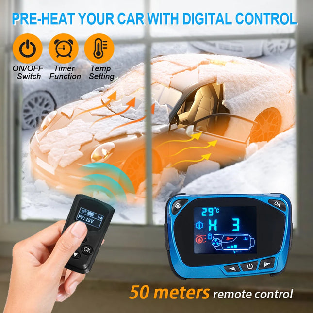 2/5/8KW All-in-one Air Diesel Parking Heater Car Heater Diesel Air Heater With Silencer Remote Control Truck Boat Bus RV Trailer