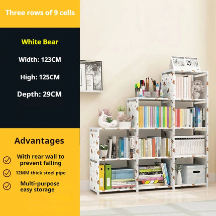 Simple Bookshelf Floor To Ceiling Dormitory Space Saving Home Storage Rack Wear-resistant Rack Multifunctional Storage Cabinet