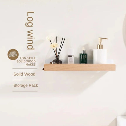 Wooden Wall-Mounted Bathroom Storage Shelf