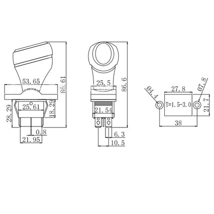 KCD4 children's electric car forward and backward stop switch ON-OFF-ON reverse handle toy car start toggle switch