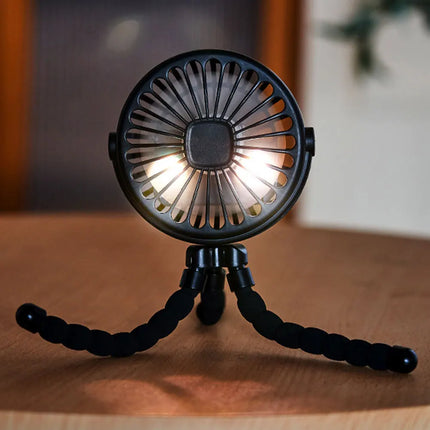 Portable Oscillating Pram Fan Mini Handheld Personal Car Seat Baby Fan with Flexible Tripod Clip-on USB Battery Operated