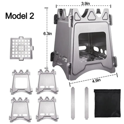 Portable Stainless Steel Camping Wood Stove