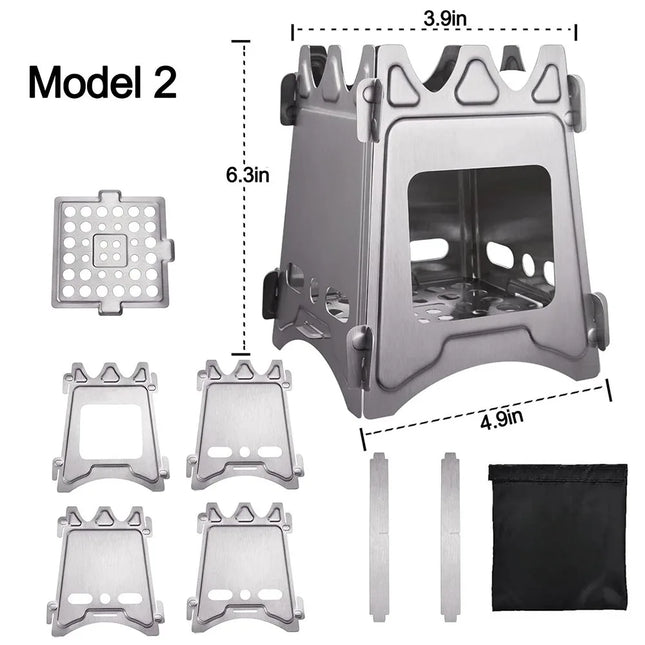 Portable Stainless Steel Camping Wood Stove